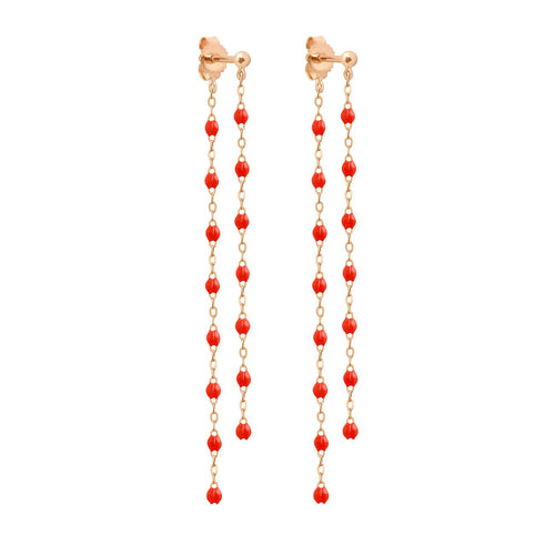 Gigi Clozeau - Classic Gigi dangling Coral earrings, Rose Gold