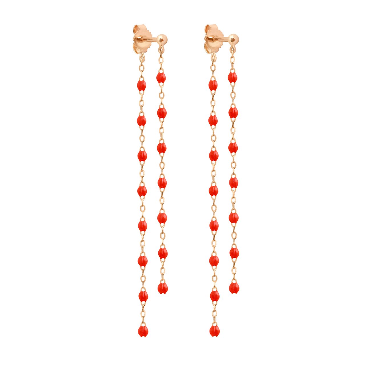 Gigi Clozeau - Classic Gigi dangling Coral earrings, Rose Gold