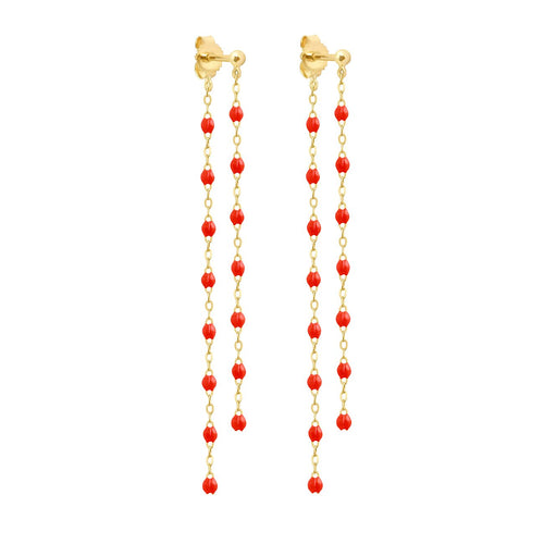 Gigi Clozeau - Classic Gigi dangling Coral earrings, Yellow Gold