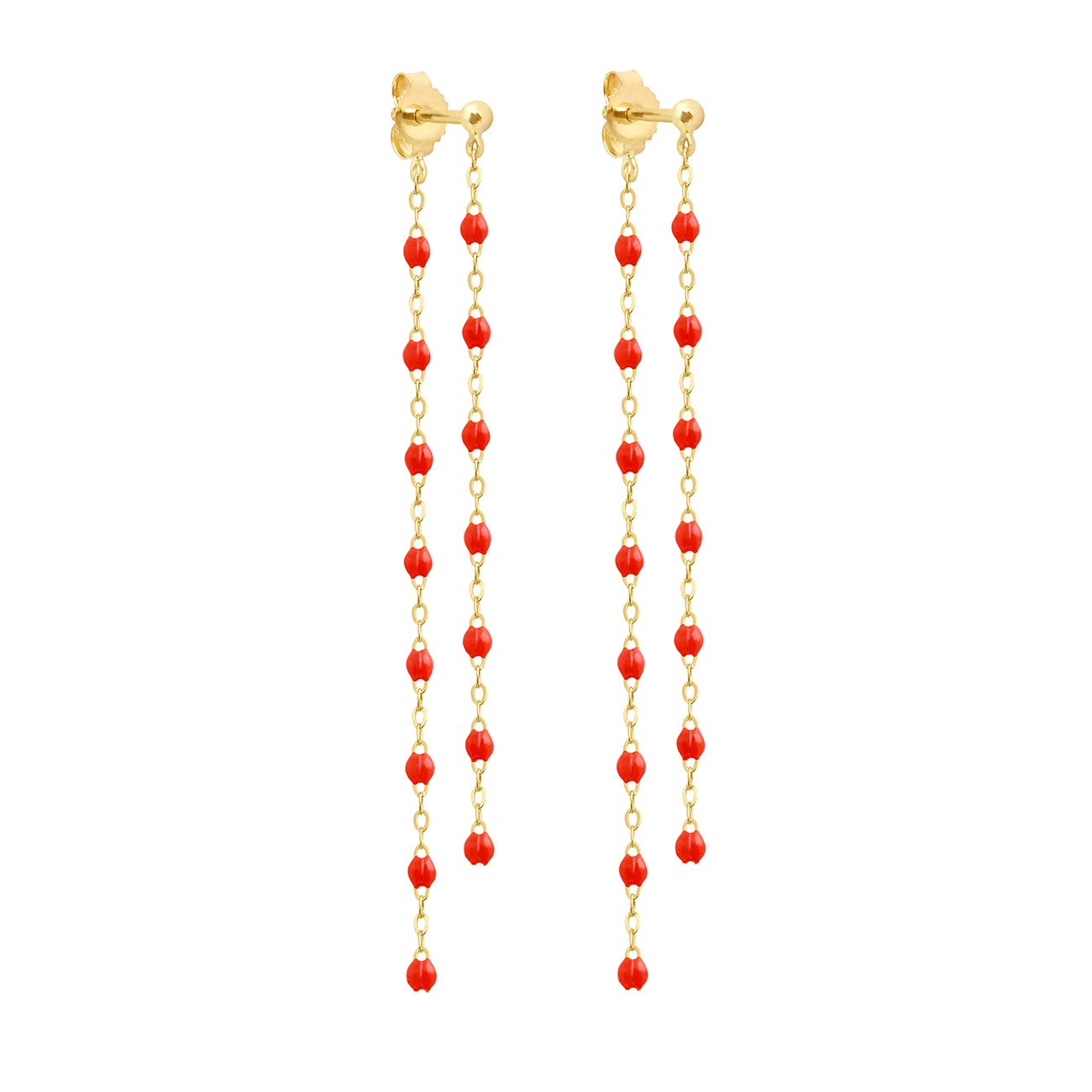 Gigi Clozeau - Classic Gigi dangling Coral earrings, Yellow Gold