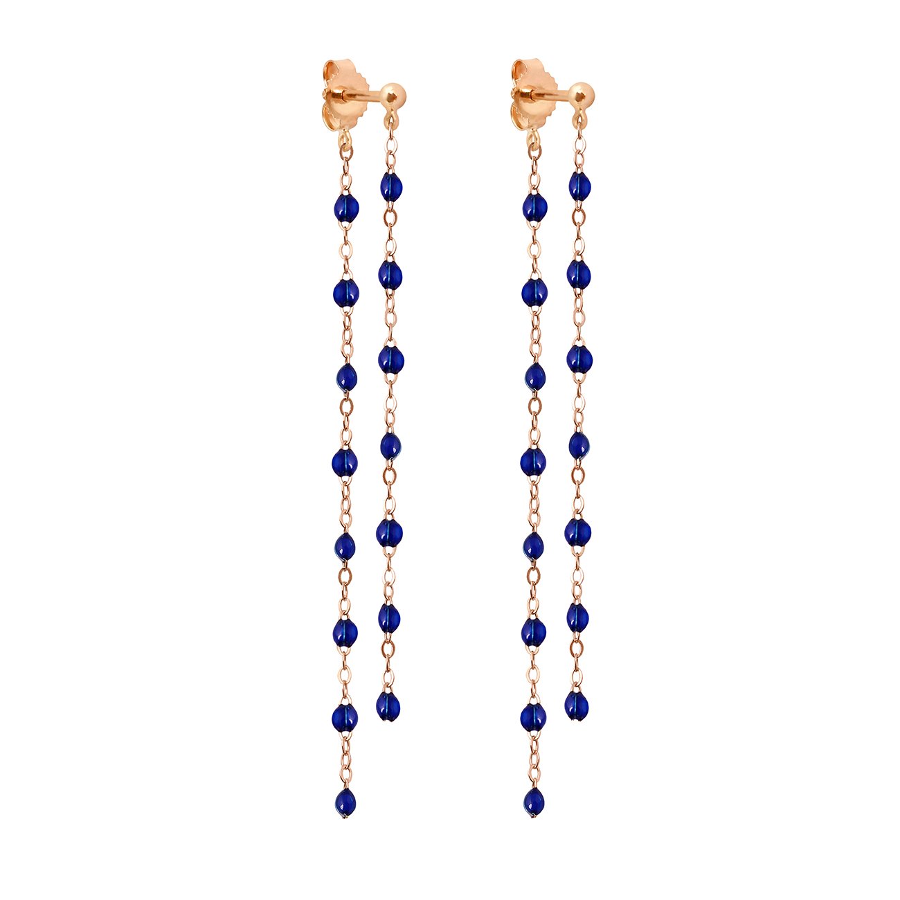 Gigi Clozeau - Classic Gigi dangling Lapis earrings, Rose Gold