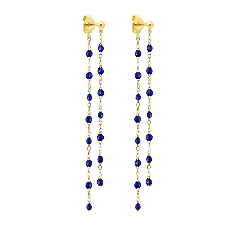Gigi Clozeau - Classic Gigi dangling Lapis earrings, Yellow Gold