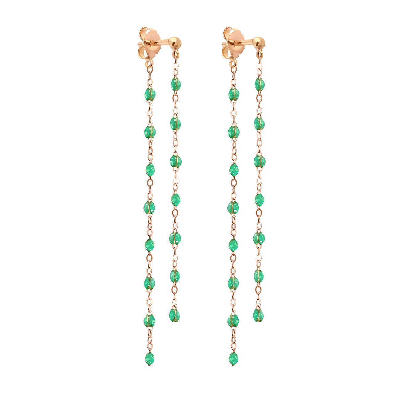 Gigi Clozeau - Classic Gigi dangling Mint earrings, Rose Gold