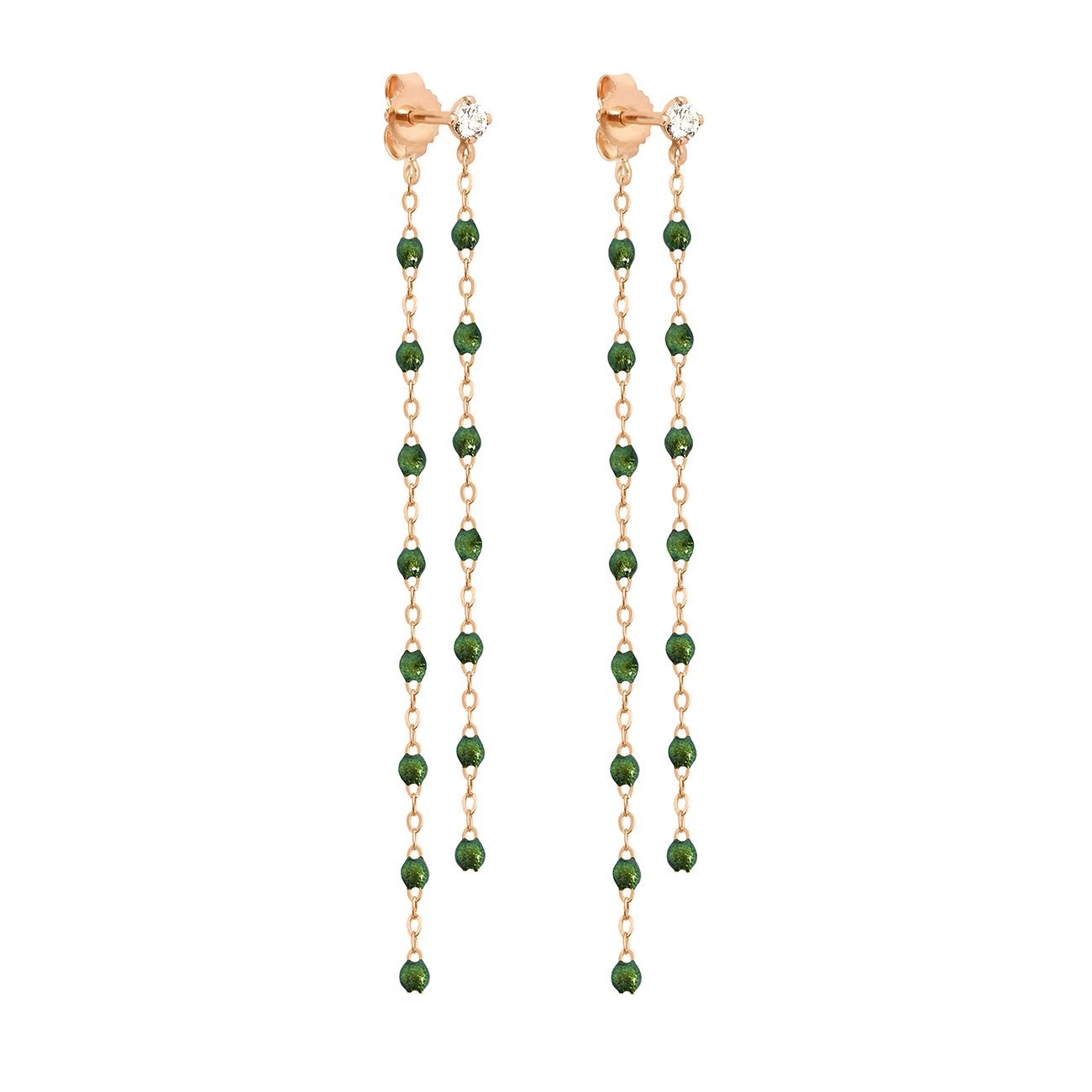 Gigi Clozeau - Classic Gigi dangling Scarab diamond earrings, Rose Gold