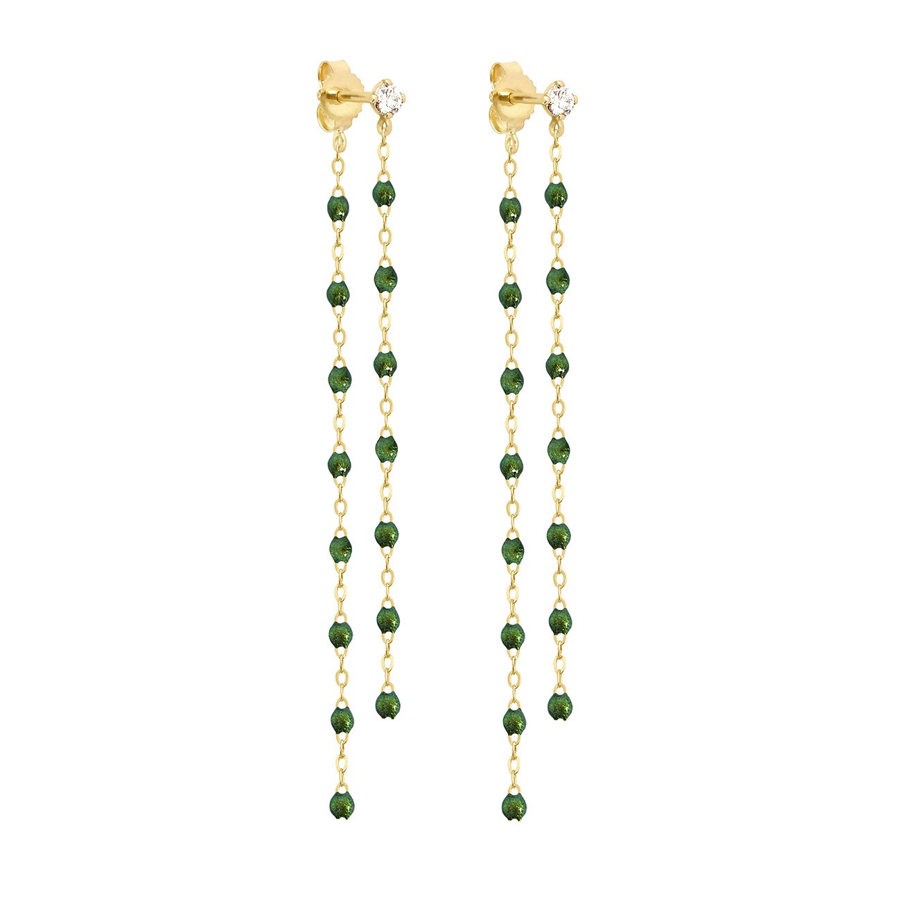 Gigi Clozeau - Classic Gigi dangling Scarab diamond earrings, Yellow Gold