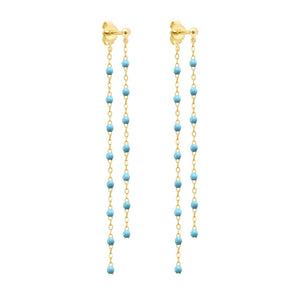 Gigi Clozeau - Classic Gigi dangling Turquoise earrings, Yellow Gold