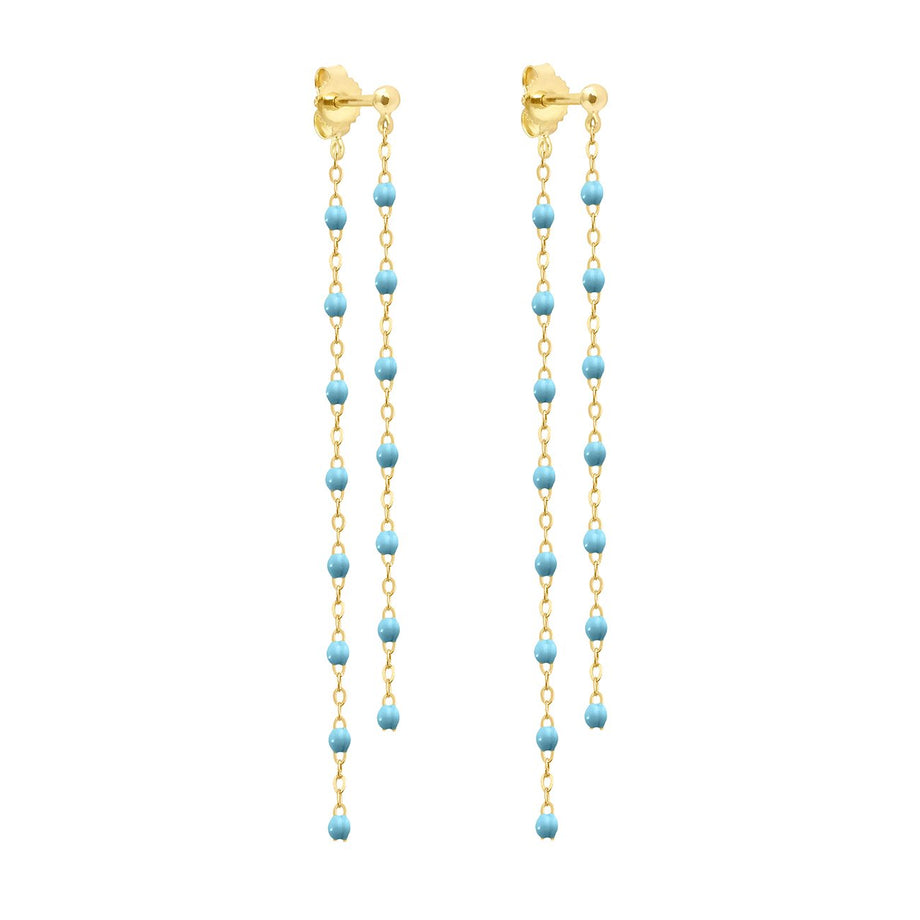 Gigi Clozeau - Classic Gigi dangling Turquoise earrings, Yellow Gold