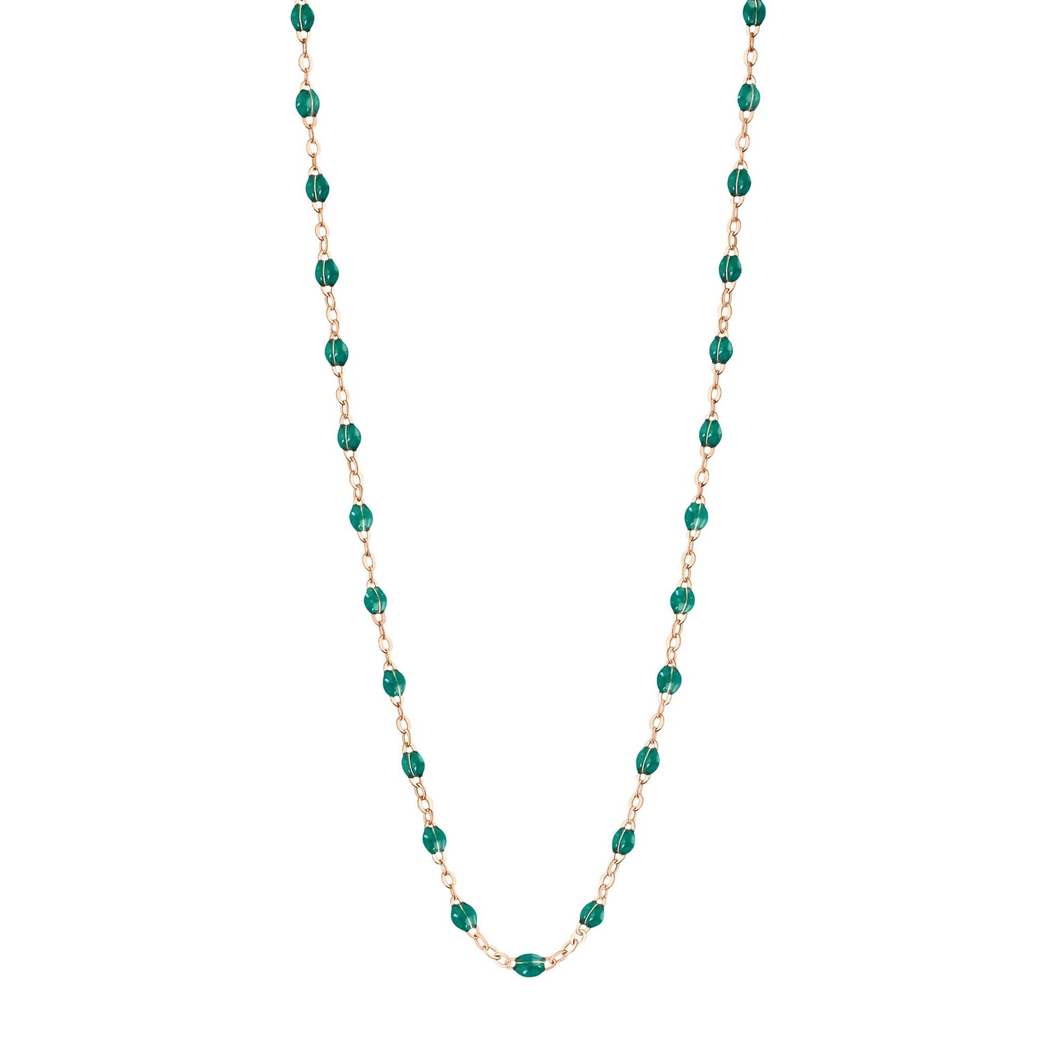 Gigi Clozeau - Classic Gigi Emerald necklace, Rose Gold, 17.7"