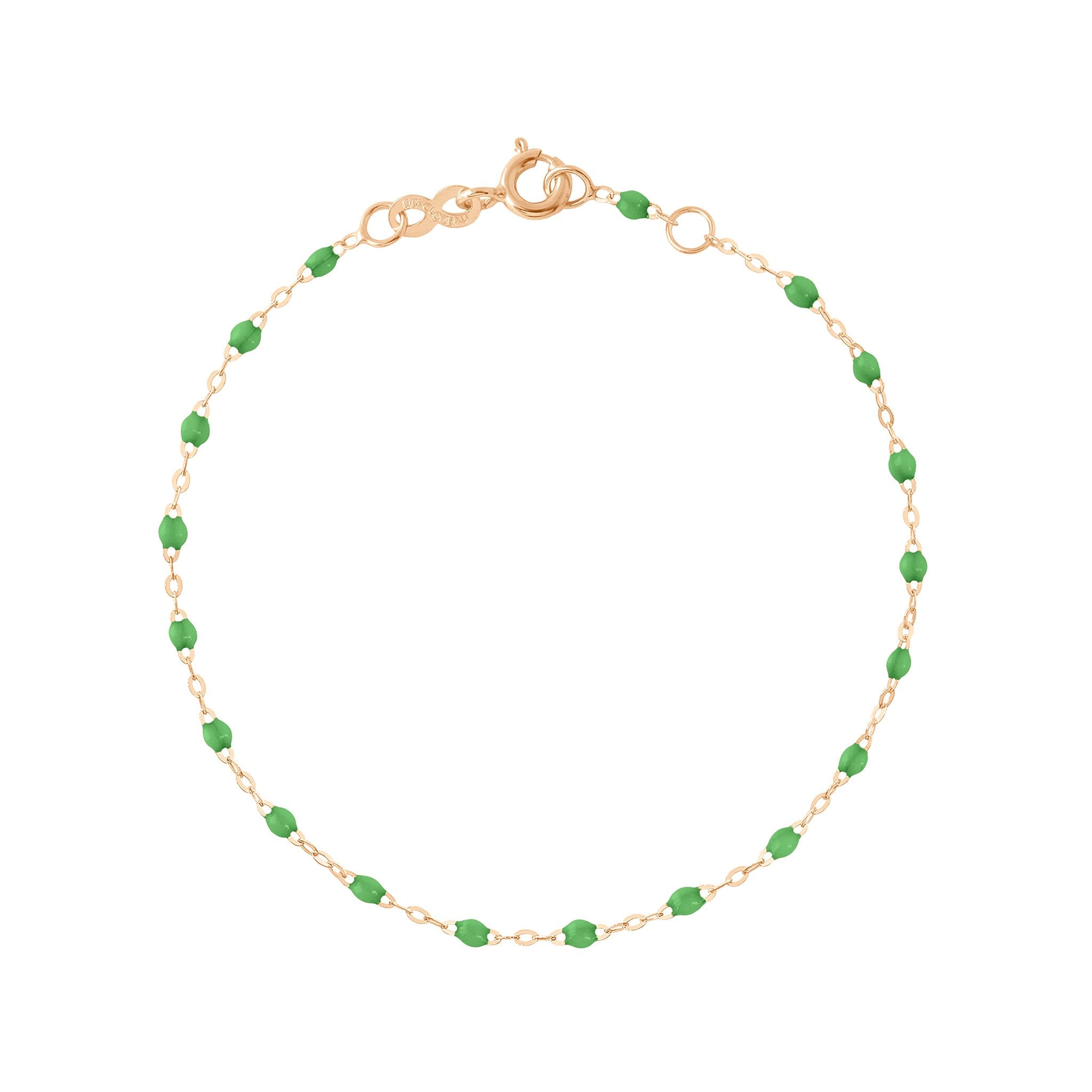 Gigi Clozeau - Classic Gigi Green bracelet, Rose Gold, 6.7"
