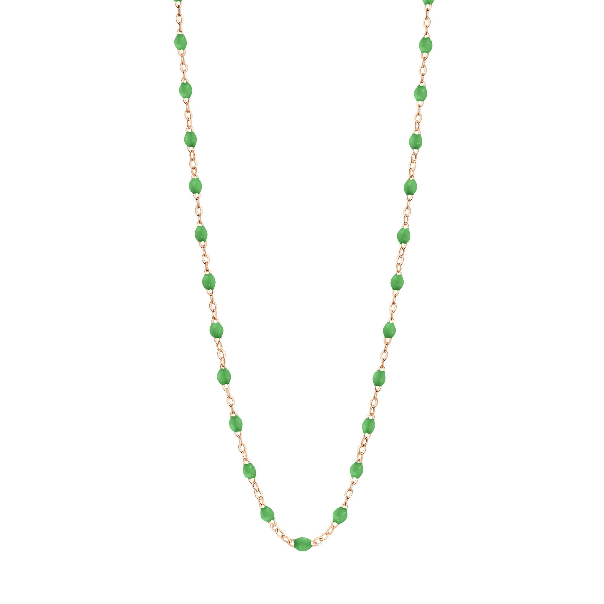 Gigi Clozeau - Classic Gigi Green necklace, Rose Gold, 17.7"