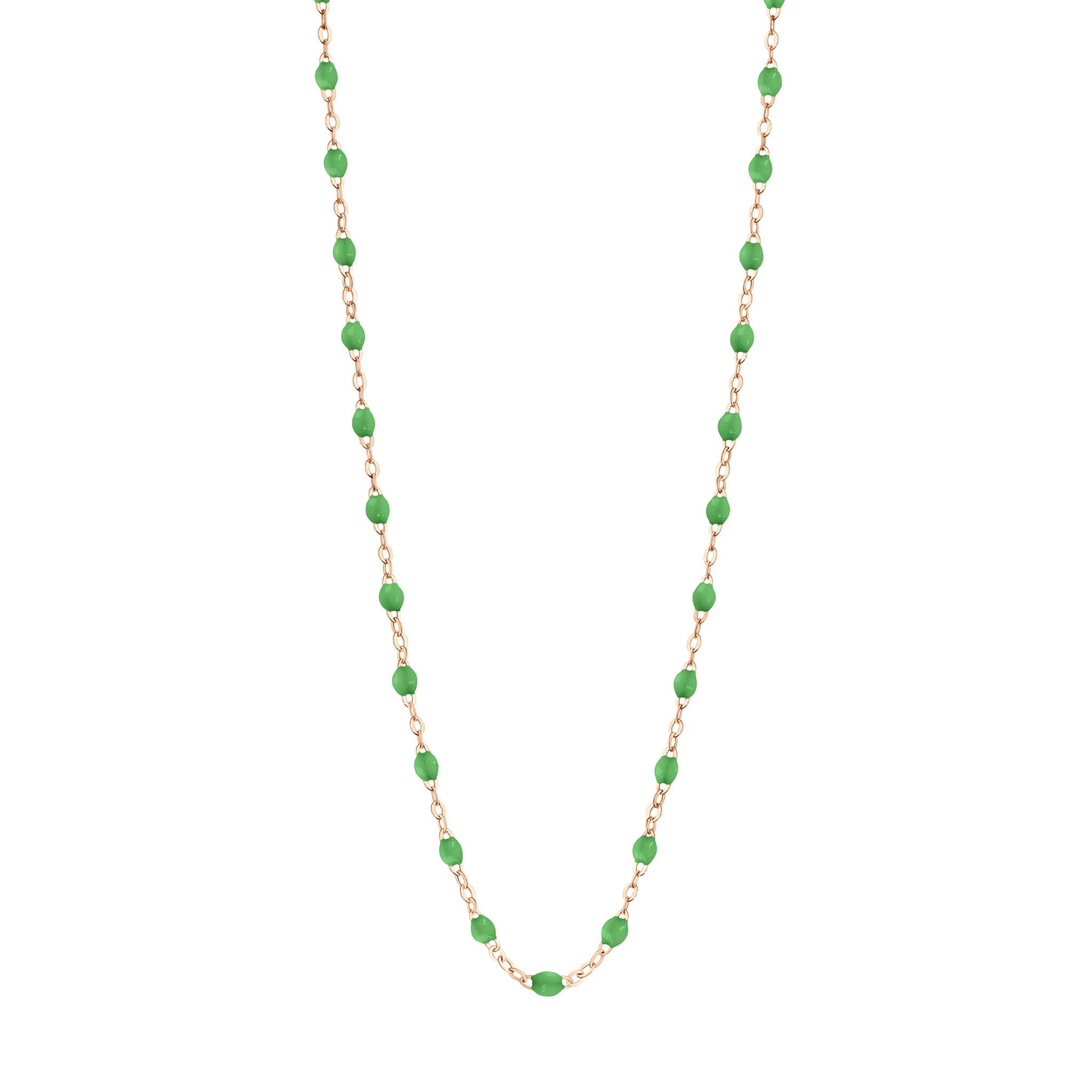 Gigi Clozeau - Classic Gigi Green necklace, Rose Gold, 19.7"