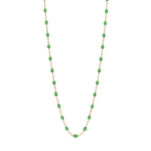 Gigi Clozeau - Classic Gigi Green necklace, Rose Gold, 19.7"