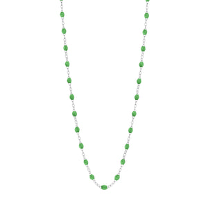 Gigi Clozeau - Classic Gigi Green necklace, White Gold, 16.5"