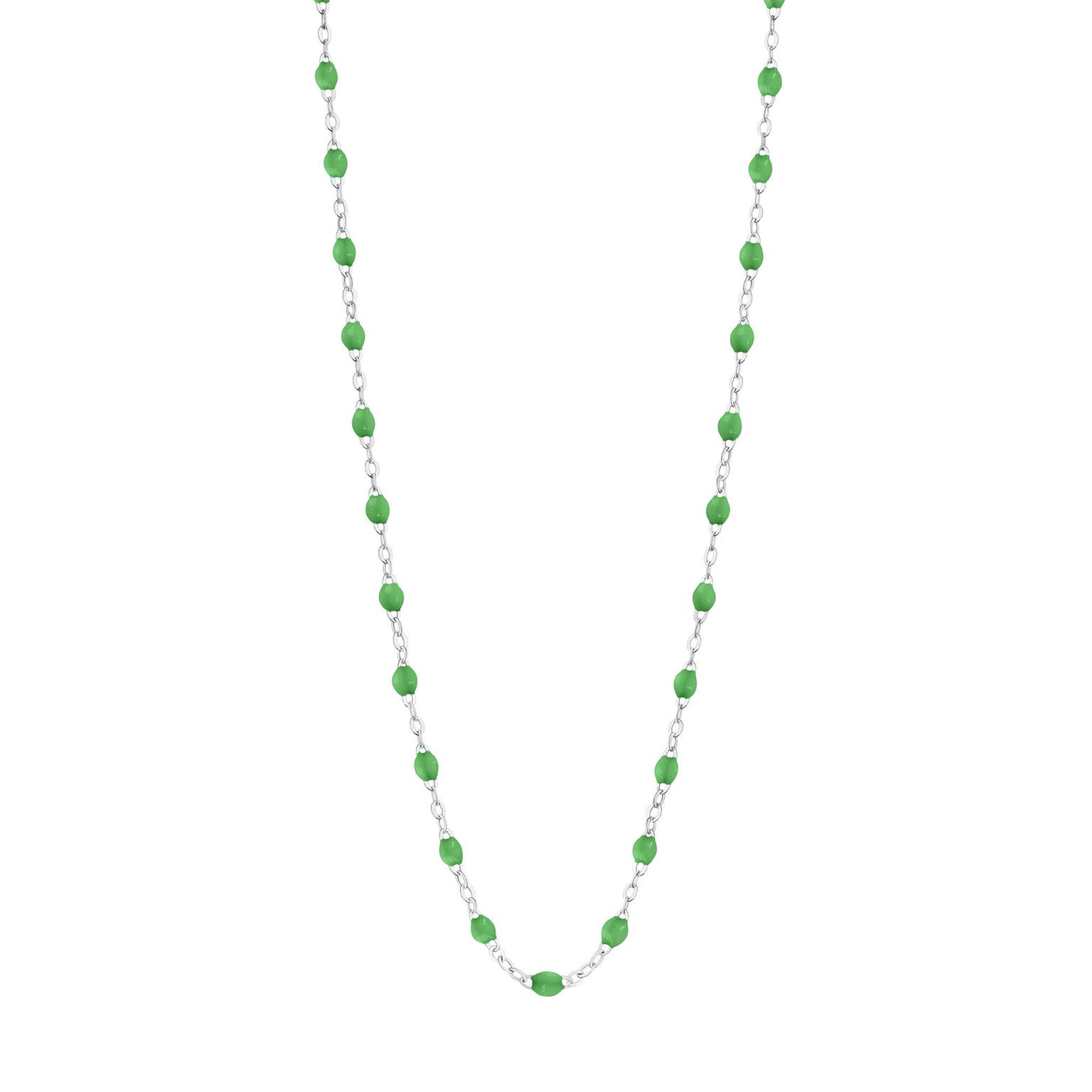 Gigi Clozeau - Classic Gigi Green necklace, White Gold, 16.5"