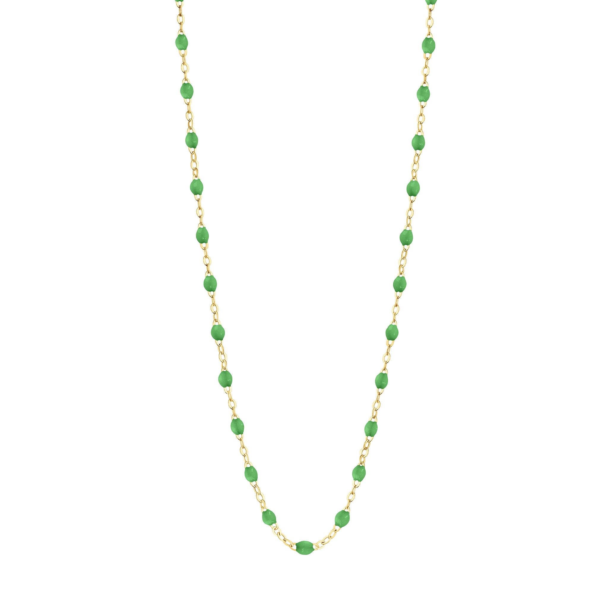 Classic Gigi Green necklace, yellow gold, 16.5