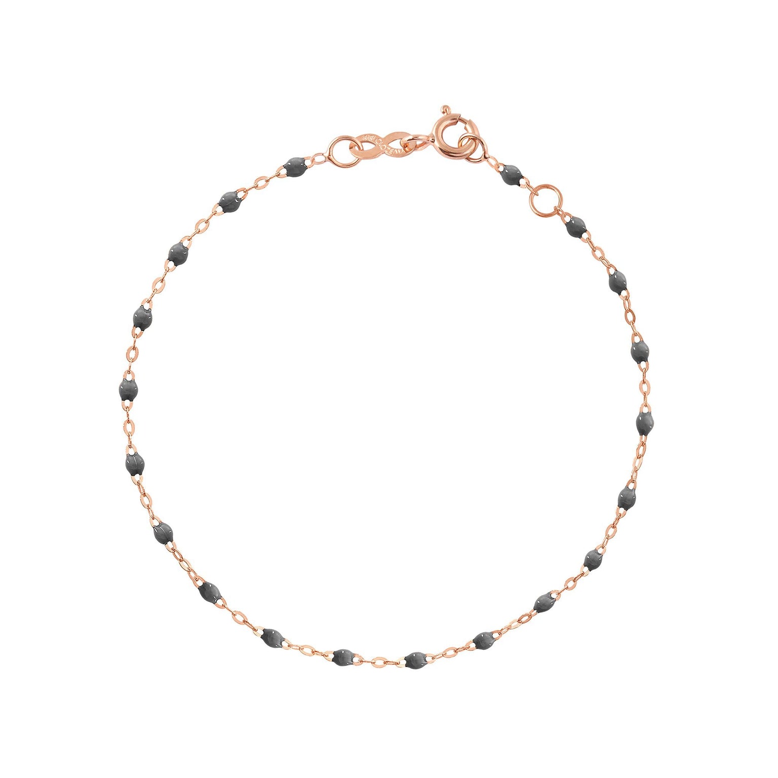 Gigi Clozeau - Classic Gigi Grey bracelet, Rose Gold, 5.9"