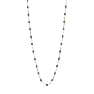 Gigi Clozeau - Classic Gigi Grey necklace, Rose Gold, 17.7"