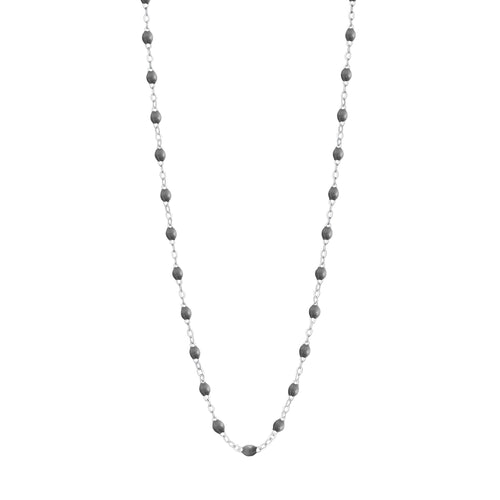 Gigi Clozeau - Classic Gigi Grey necklace, White Gold, 17.7