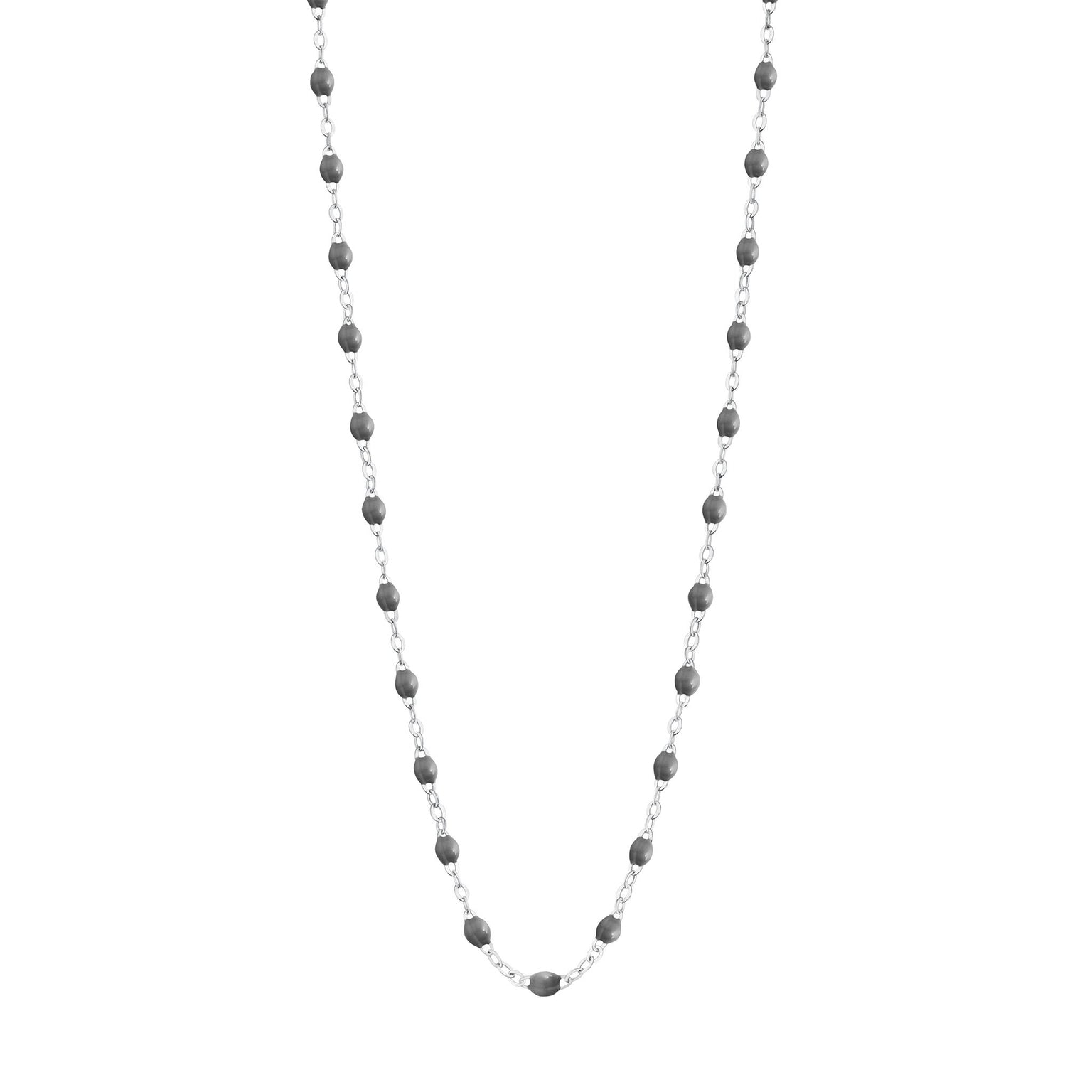 Gigi Clozeau - Classic Gigi Grey necklace, White Gold, 16.5"