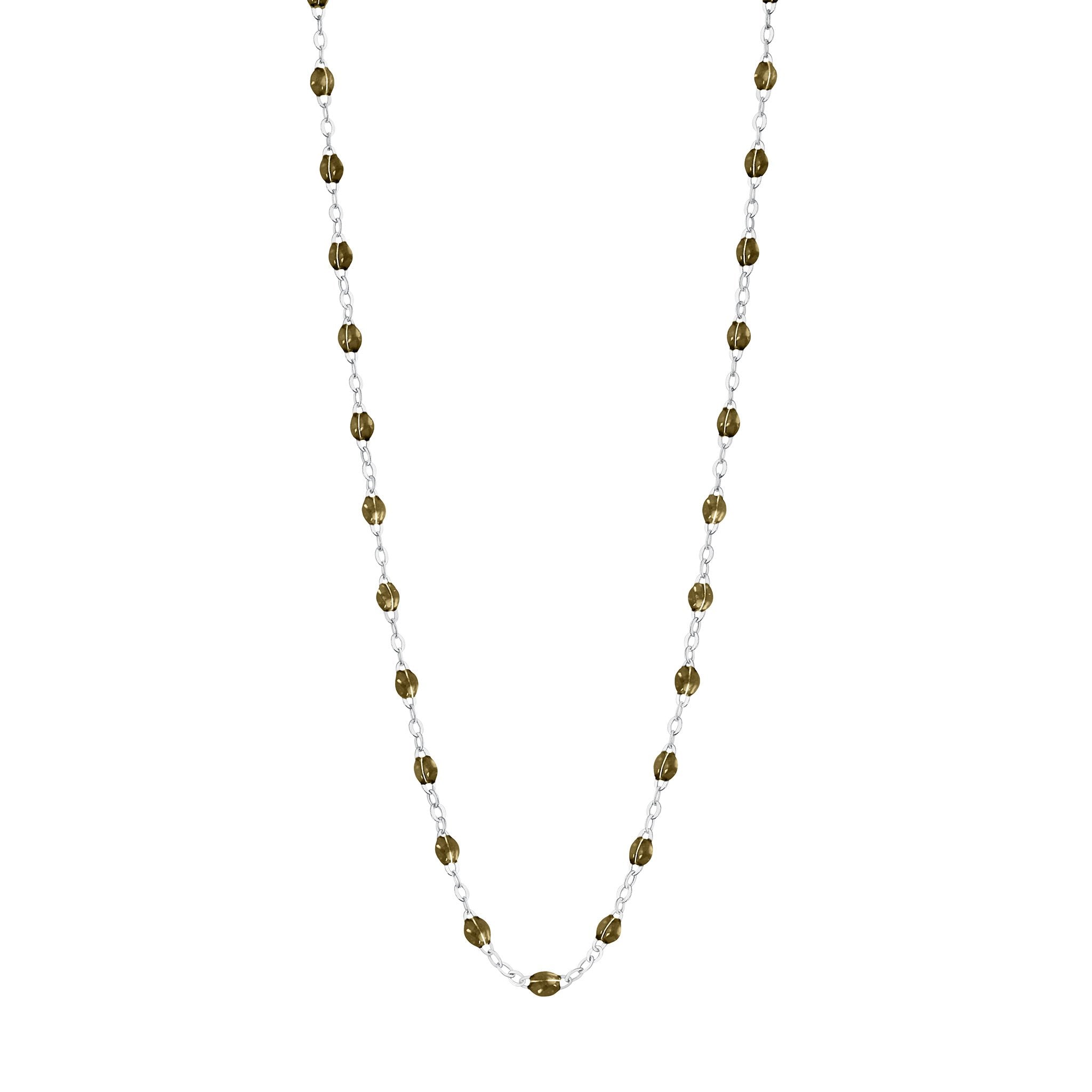 Gigi Clozeau - Classic Gigi Khaki necklace, White Gold, 16.5"
