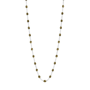 Gigi Clozeau - Classic Gigi Khaki necklace, White Gold, 16.5"