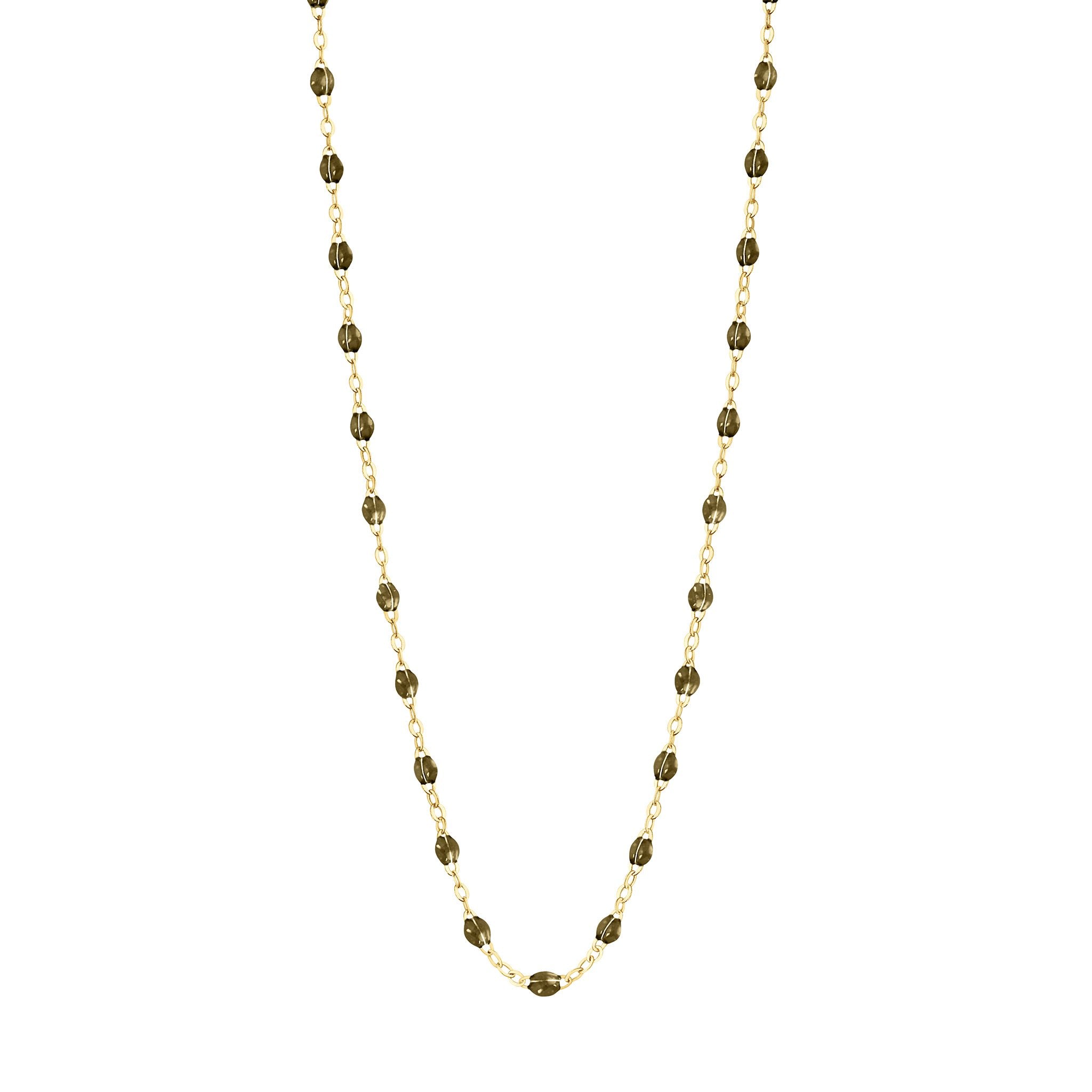 Classic Gigi Khaki necklace, Yellow Gold, 19.7