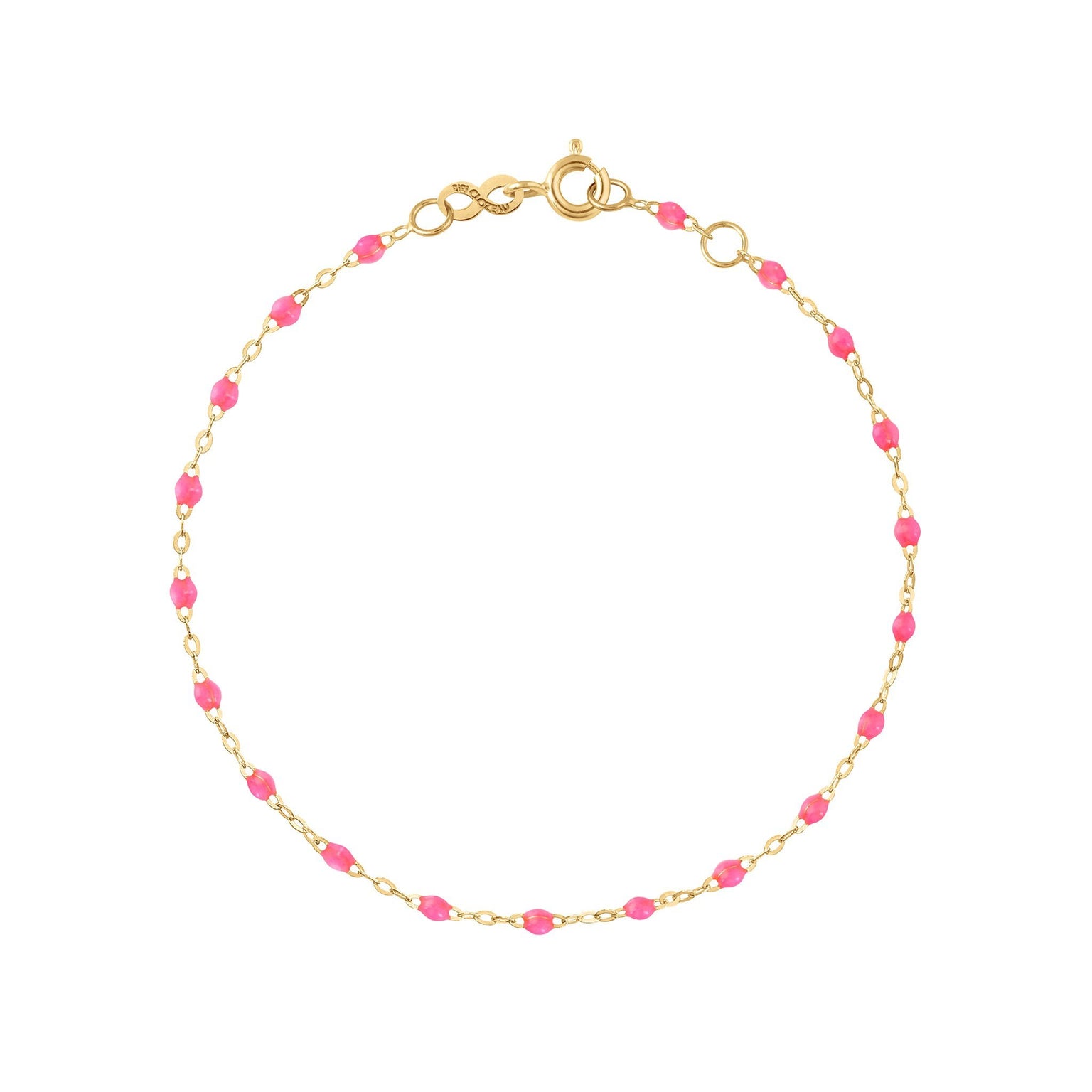 Gigi Clozeau - Classic Gigi Pink bracelet, Yellow Gold, 5.9"