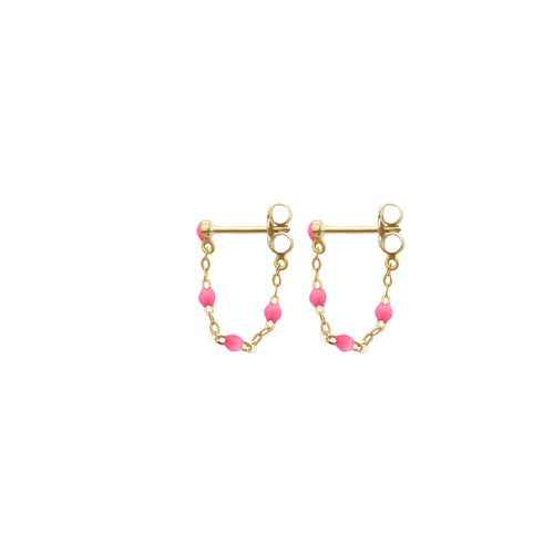 Gigi Clozeau - Classic Gigi Pink earrings, Yellow Gold
