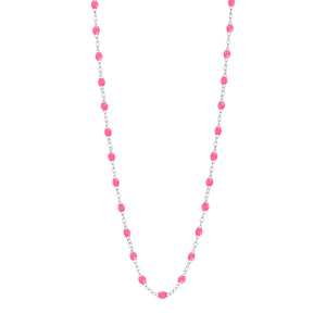 Gigi Clozeau - Classic Gigi Pink necklace, White Gold, 16.5"