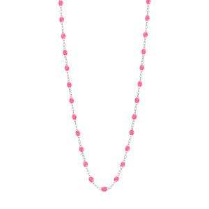 Gigi Clozeau - Classic Gigi Pink necklace, White Gold, 17.7"