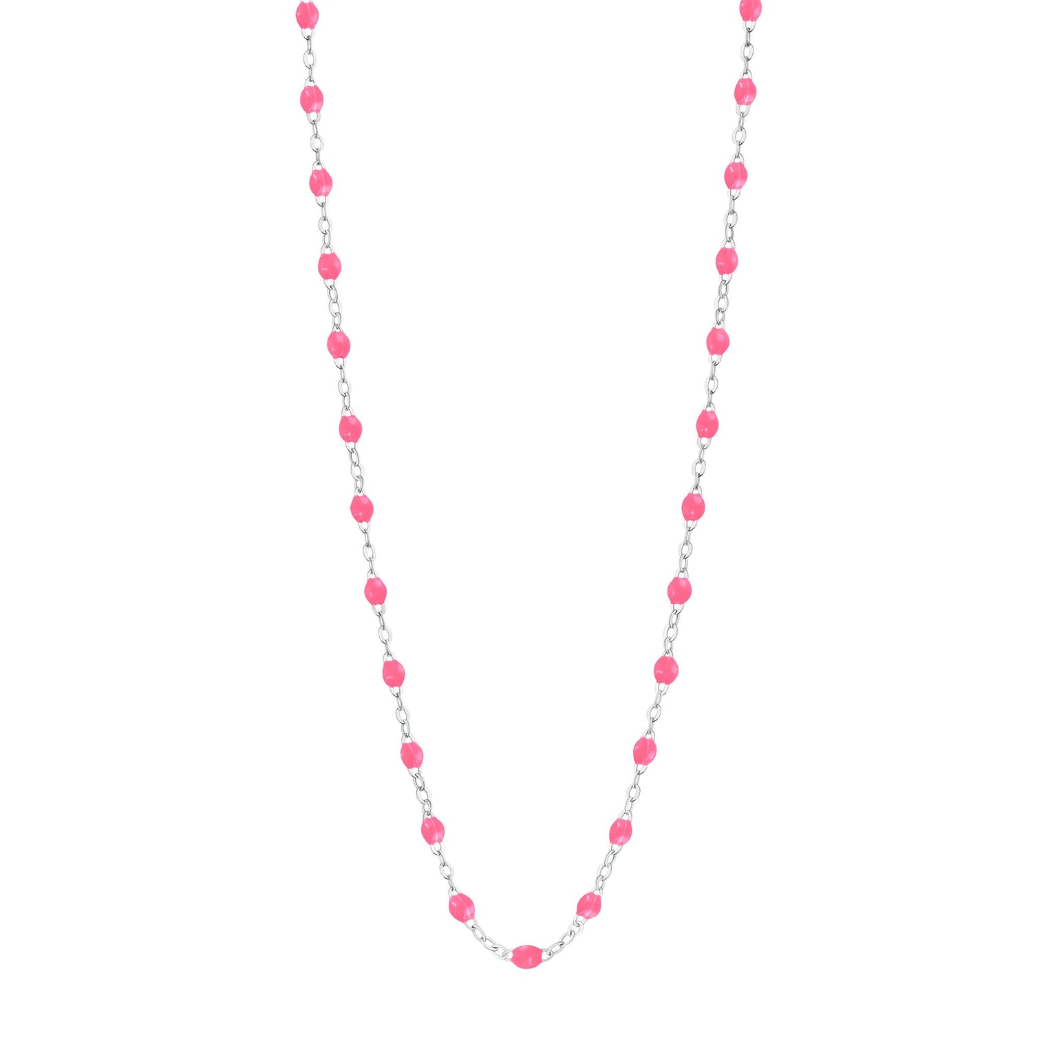 Gigi Clozeau - Classic Gigi Pink necklace, White Gold, 17.7"