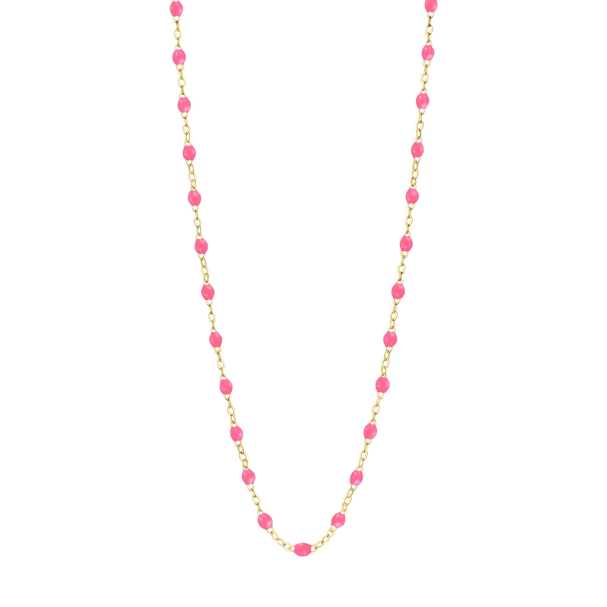 Gigi Clozeau - Classic Gigi Pink necklace, Yellow Gold, 17.7"