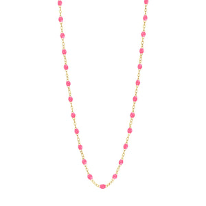 Gigi Clozeau - Classic Gigi Pink necklace, Yellow Gold, 17.7"