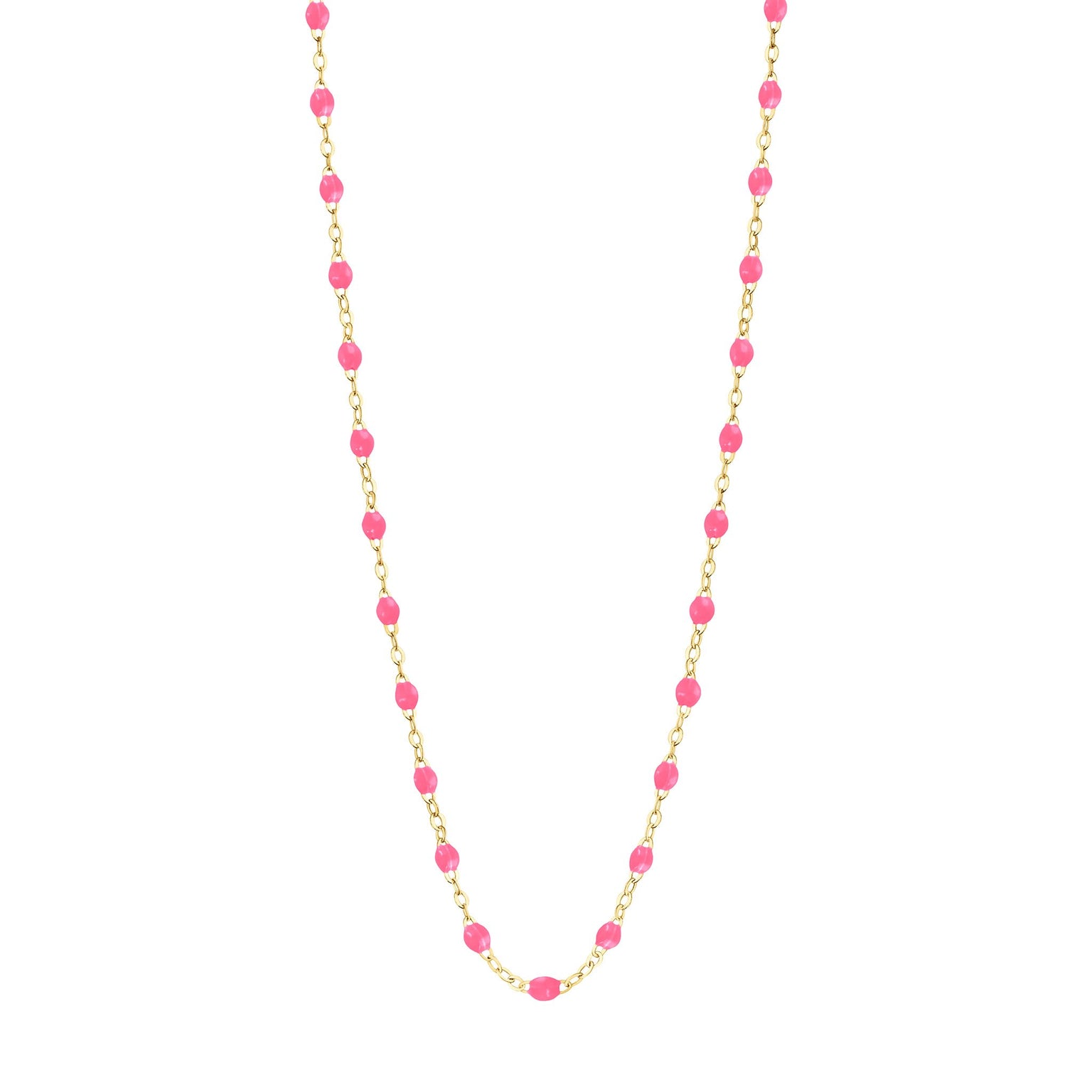 Gigi Clozeau - Classic Gigi Pink necklace, Yellow Gold, 17.7"