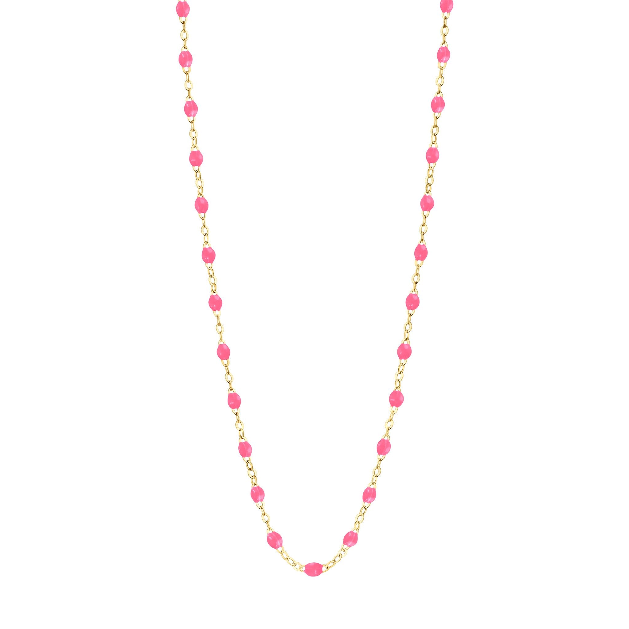 Gigi Clozeau - Classic Gigi Pink necklace, Yellow Gold, 19.7"