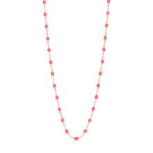 Gigi Clozeau - Classic Gigi Pink necklace, Yellow Gold, 19.7"