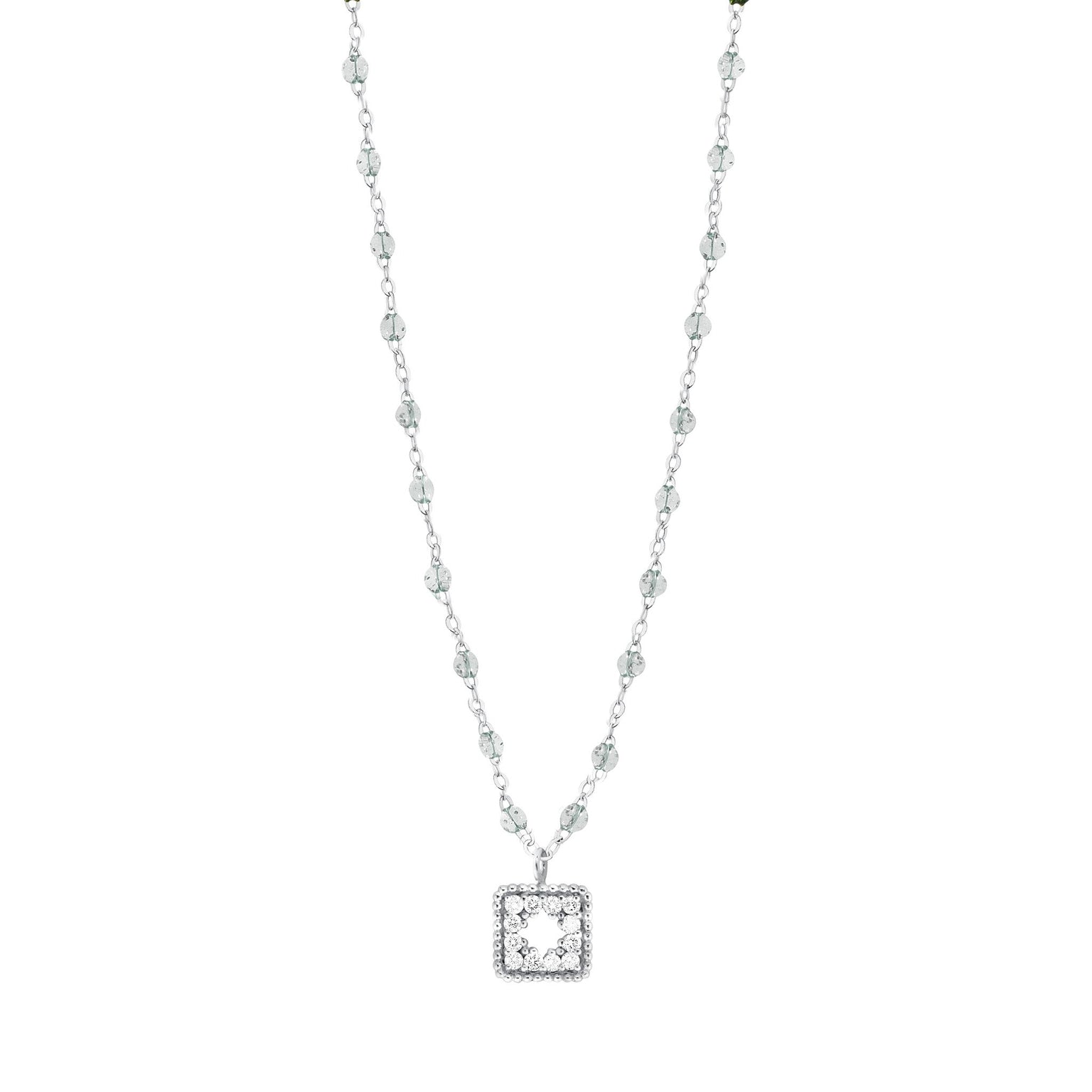 Gigi Clozeau - Classic Gigi Sparkle Treasure Necklace White Gold, 16.5"