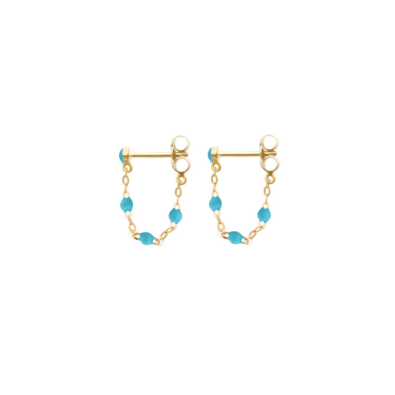 Classic Gigi Turquoise earrings Yellow Gold