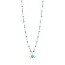 Gigi Clozeau - Classic Gigi Turquoise Eye Necklace, Rose Gold, 16.5"