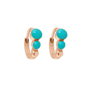 Gigi Clozeau - Classic Gigi Turquoise Green hoops, Rose Gold