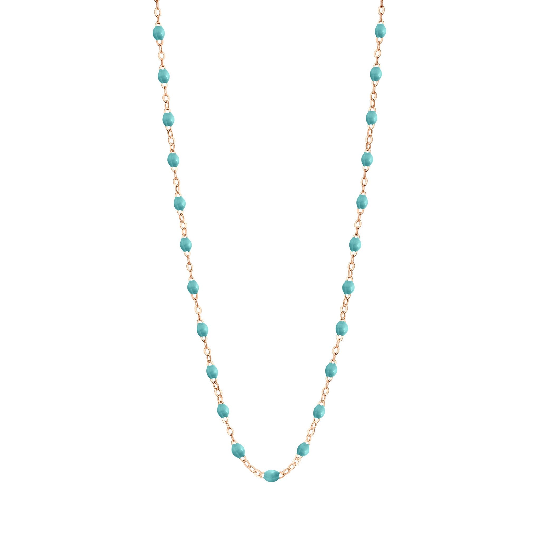 Gigi Clozeau - Classic Gigi Turquoise Green necklace, Rose Gold, 17.7"