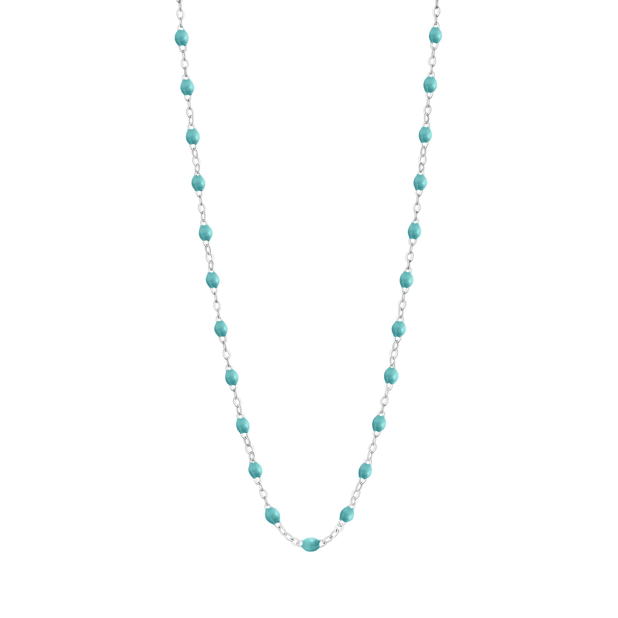 Classic Gigi Turquoise Green necklace, White Gold, 16.5