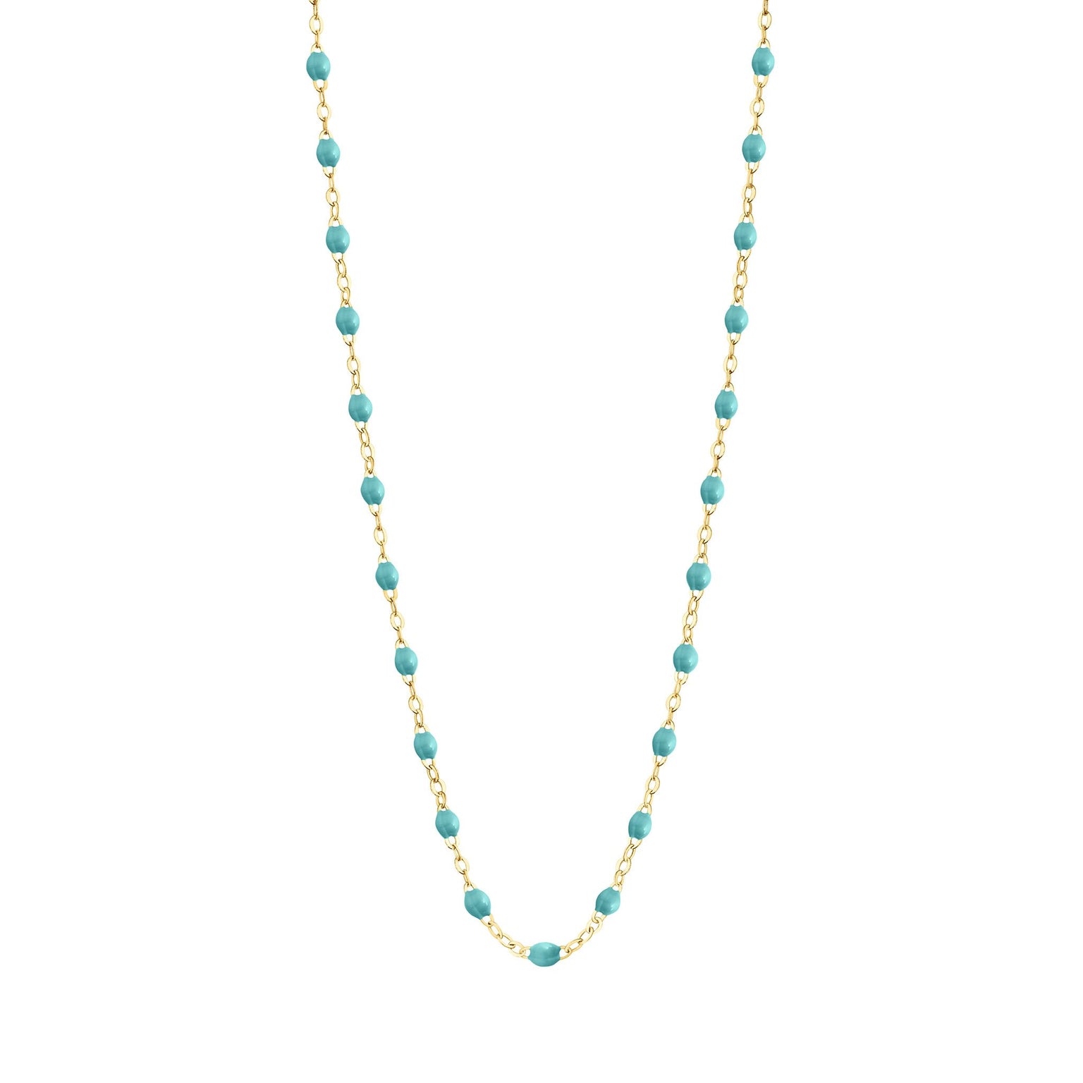Gigi Clozeau - Classic Gigi Turquoise Green necklace, Yellow Gold, 17.7"