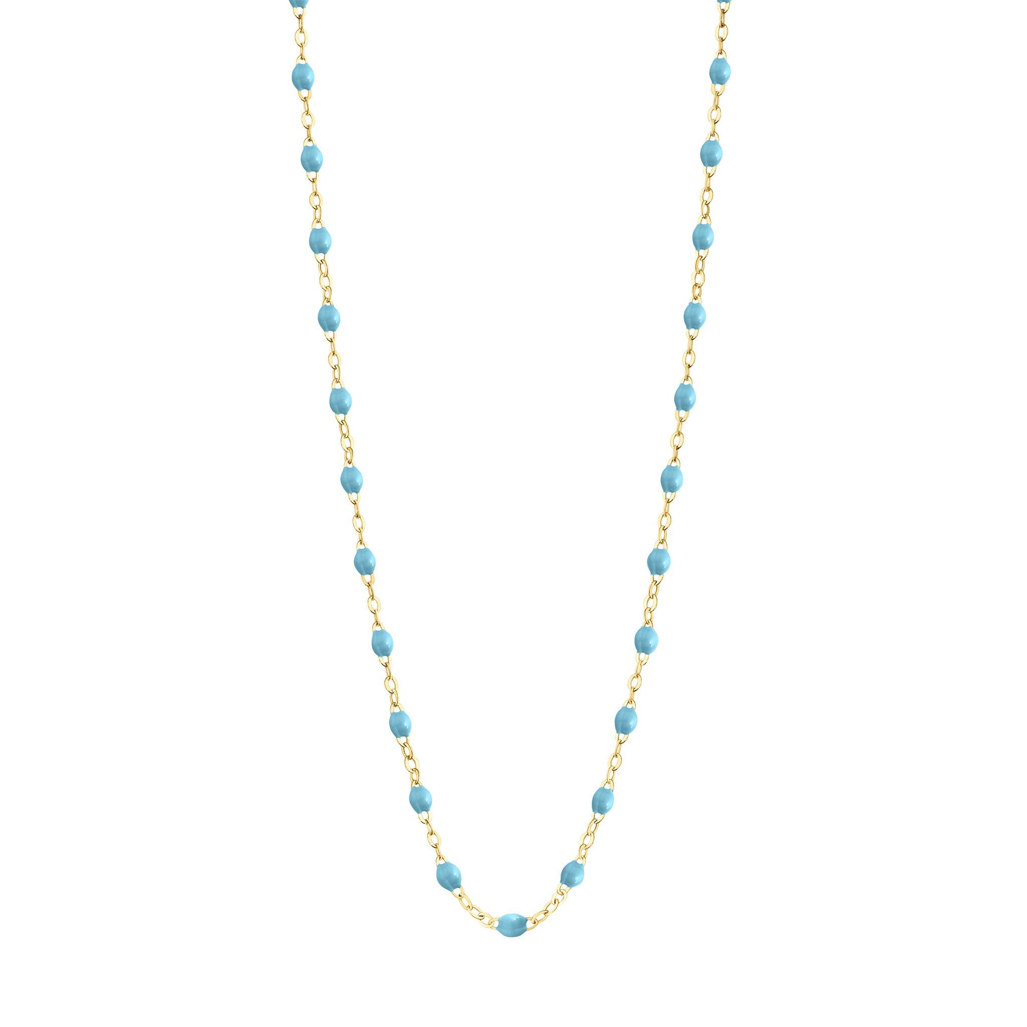 Classic Gigi Turquoise necklace, Yellow Gold, 19.7
