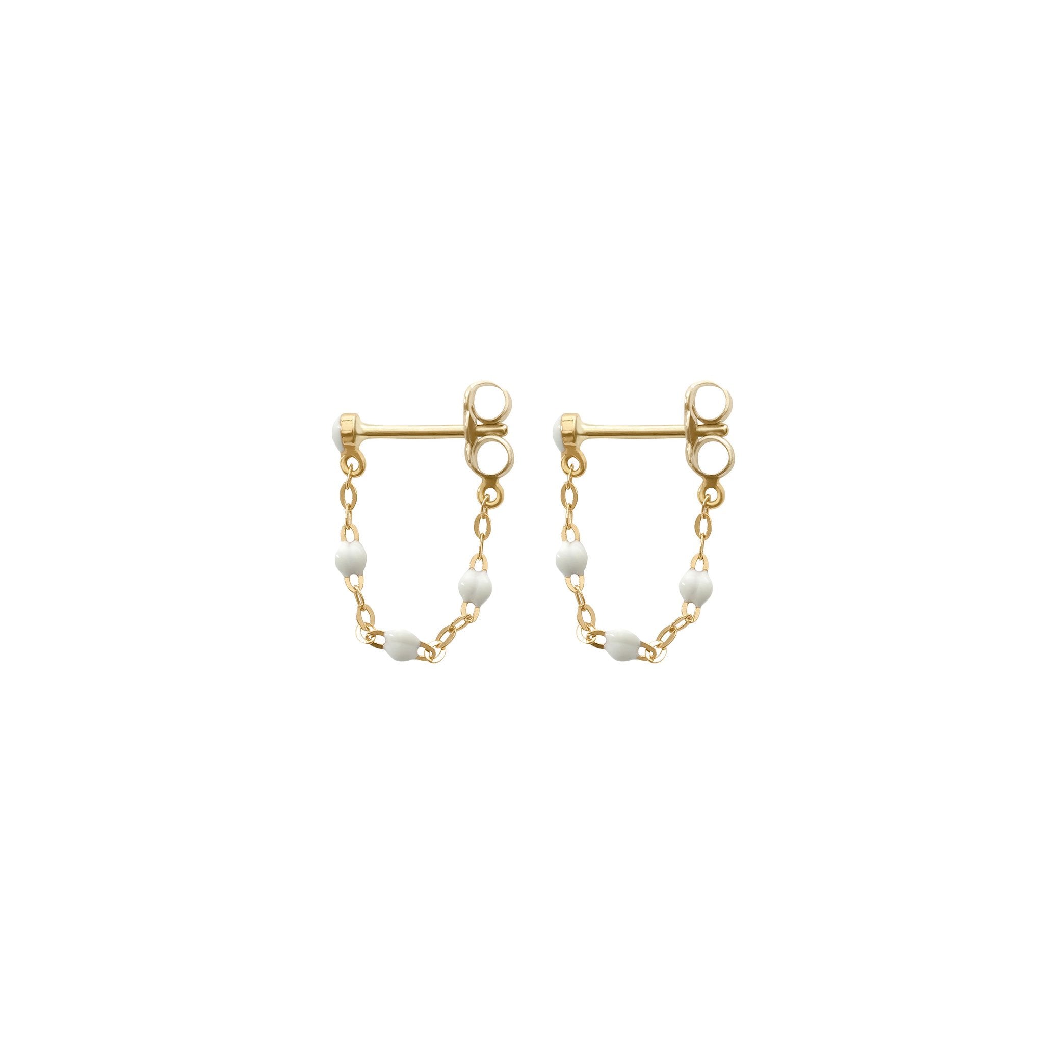 Classic Gigi White earrings, Yellow Gold | Gigi Clozeau - Luxury 