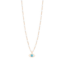 Gigi Clozeau - Classic Gigi White Eye Necklace, Rose Gold, 16.5"
