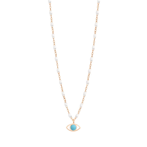 Gigi Clozeau - Classic Gigi White Eye Necklace, Rose Gold, 16.5