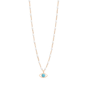Gigi Clozeau - Classic Gigi White Eye Necklace, Rose Gold, 16.5"