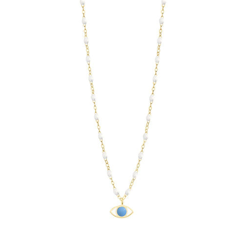 Gigi Clozeau - Classic Gigi White Eye Necklace, Yellow Gold, 16.5
