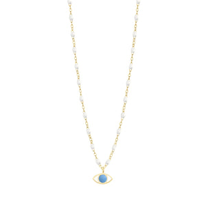 Gigi Clozeau - Classic Gigi White Eye Necklace, Yellow Gold, 16.5"